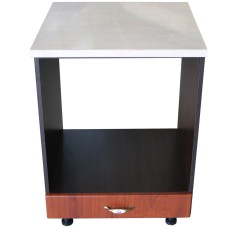 Corp pentru cuptor incorporabil cu sertar Zebra, wenge/MDF Cedru, cu blat Travertin, 60 x 85 x 60 cm